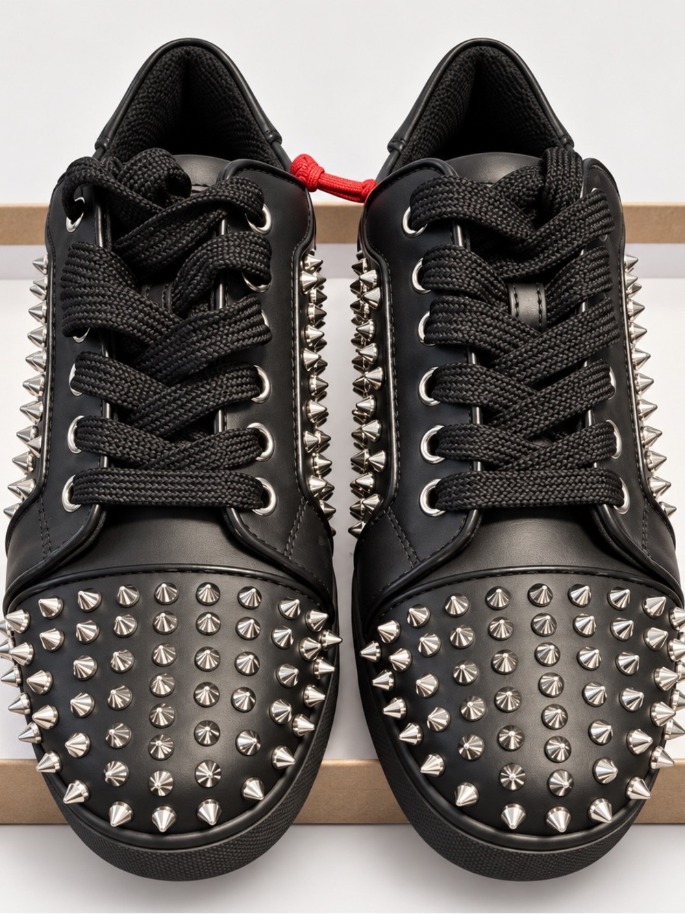 Christian Louboutin Black Spiked Low-Top Sneakers